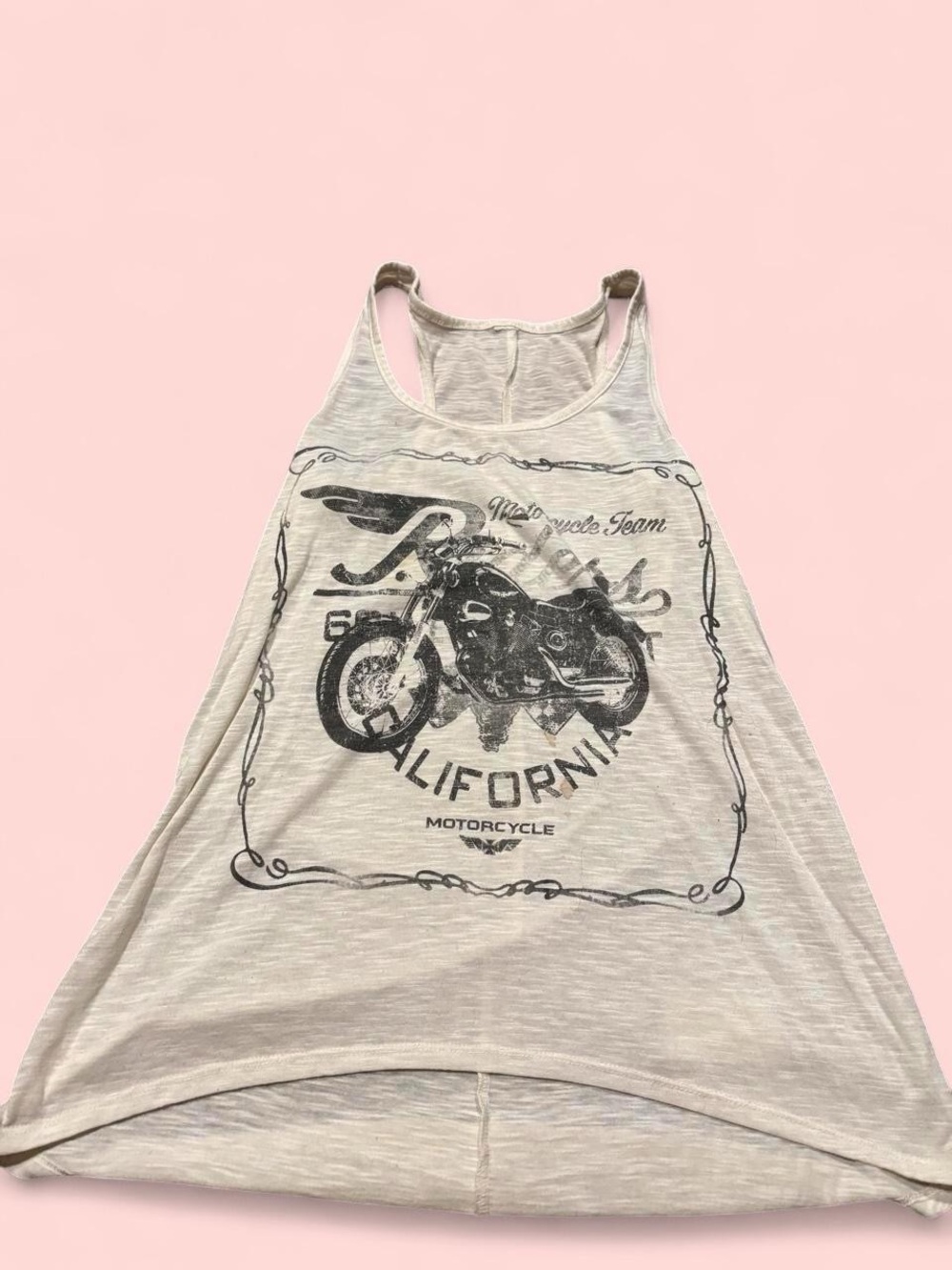 Graphic Motorcycle California Tank Top - White